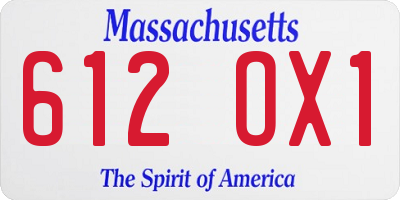 MA license plate 612OX1
