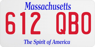 MA license plate 612QB0