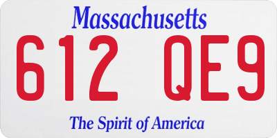 MA license plate 612QE9