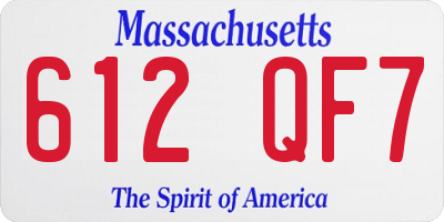 MA license plate 612QF7