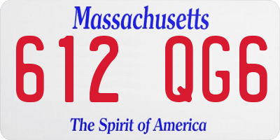 MA license plate 612QG6