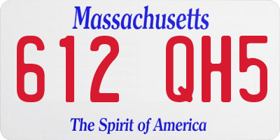 MA license plate 612QH5