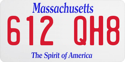 MA license plate 612QH8