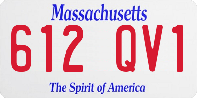 MA license plate 612QV1