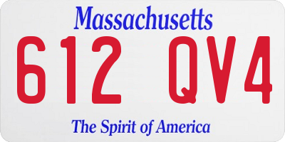 MA license plate 612QV4