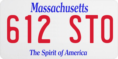 MA license plate 612ST0