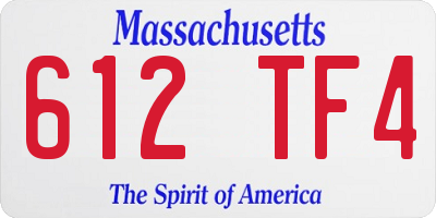MA license plate 612TF4