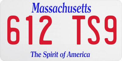 MA license plate 612TS9