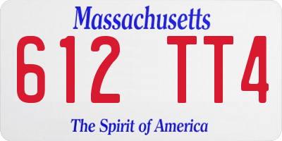 MA license plate 612TT4