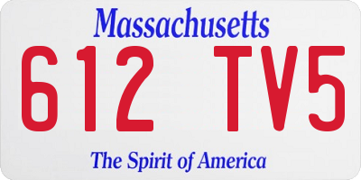 MA license plate 612TV5