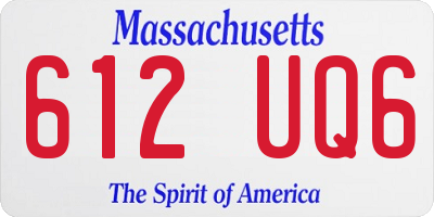 MA license plate 612UQ6