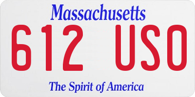 MA license plate 612US0