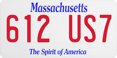 MA license plate 612US7