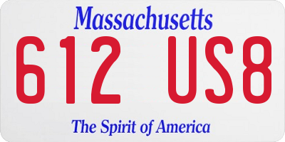 MA license plate 612US8