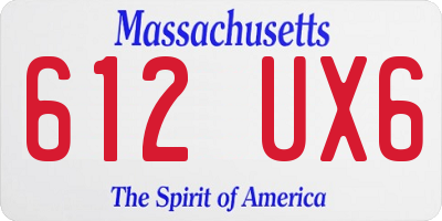 MA license plate 612UX6