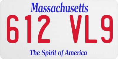 MA license plate 612VL9
