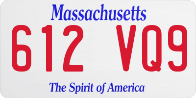 MA license plate 612VQ9