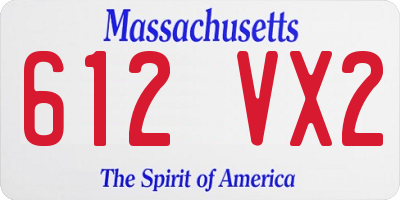 MA license plate 612VX2