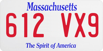MA license plate 612VX9