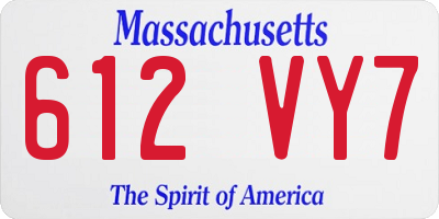 MA license plate 612VY7