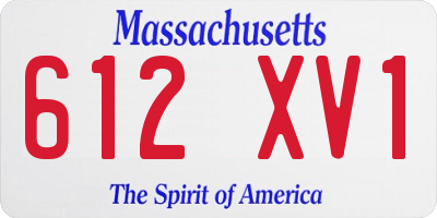 MA license plate 612XV1