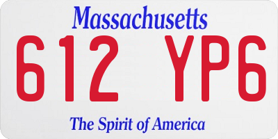 MA license plate 612YP6