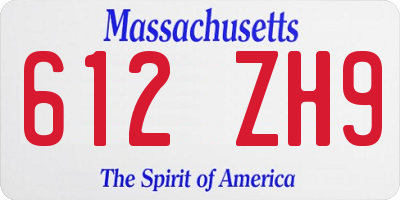 MA license plate 612ZH9