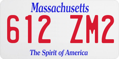 MA license plate 612ZM2