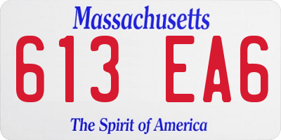 MA license plate 613EA6