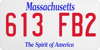 MA license plate 613FB2