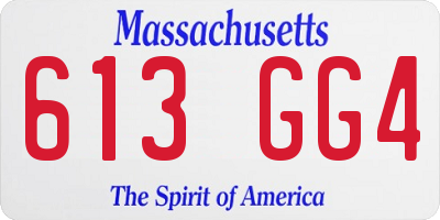 MA license plate 613GG4