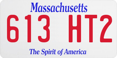 MA license plate 613HT2