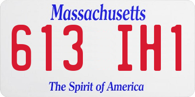 MA license plate 613IH1