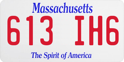 MA license plate 613IH6