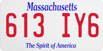 MA license plate 613IY6
