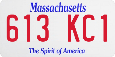 MA license plate 613KC1