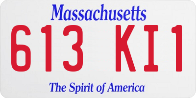 MA license plate 613KI1