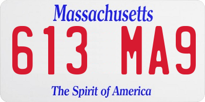 MA license plate 613MA9
