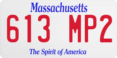 MA license plate 613MP2