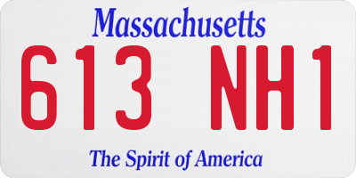 MA license plate 613NH1