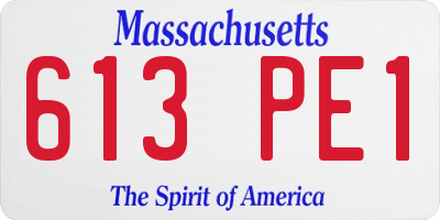 MA license plate 613PE1