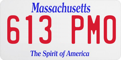MA license plate 613PM0
