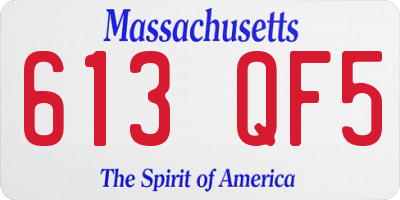 MA license plate 613QF5