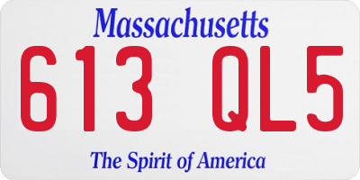 MA license plate 613QL5