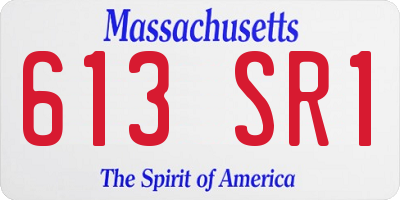 MA license plate 613SR1