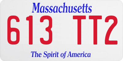 MA license plate 613TT2