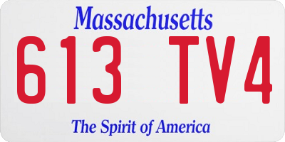 MA license plate 613TV4