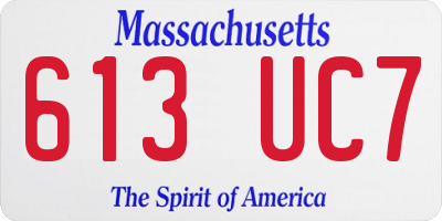 MA license plate 613UC7