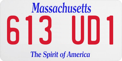 MA license plate 613UD1