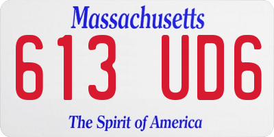 MA license plate 613UD6